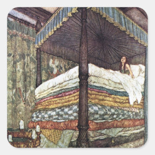 Sticker Carré La vraie princesse par Edmund Dulac