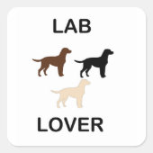 Sticker Carré Lab Lover toutes les couleurs silhouettes (Devant)