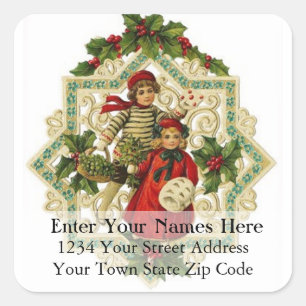 Sticker Carré Label Address Ornament