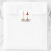 Sticker Carré Label de retour d'Arbre de Noël moderne (Sac)