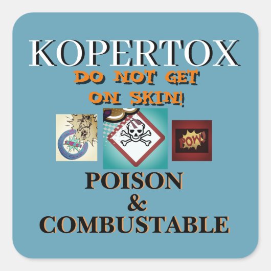 STICKER CARRÉ LABLE KOPERTOX POUR BOUTEILLE SPRAY (Devant)
