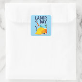 Sticker Carré Labor Day Construction Worker Helmet Design (Sac)