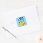 Sticker Carré Labor Day Construction Worker Helmet Design (Enveloppe)