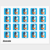 Sticker Carré Labor Day Minimal Worker Relax Design (Feuille)