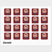 Sticker Carré Labor Day Strong Worker Hands Illustration (Feuille)