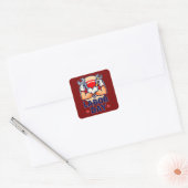 Sticker Carré Labor Day Strong Worker Hands Illustration (Enveloppe)