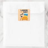 Sticker Carré Labor Day Work Hard Relax Design with Tools (Sac)