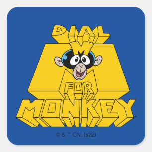 Sticker Carré Laboratoire de Dexter - Composez M pour singe
