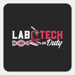 Sticker Carré Laboratoire Technique En Service Technicien En Lab