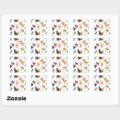 Sticker Carré Labradoodle / Goldendoodle Anniversaire Party (Feuille)
