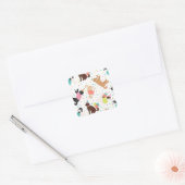 Sticker Carré Labradoodle / Goldendoodle Anniversaire Party (Enveloppe)