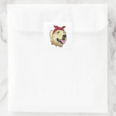 Sticker Carré Labrador avec Bandana (Sac)