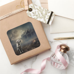 Sticker Carré Labrador Halloween