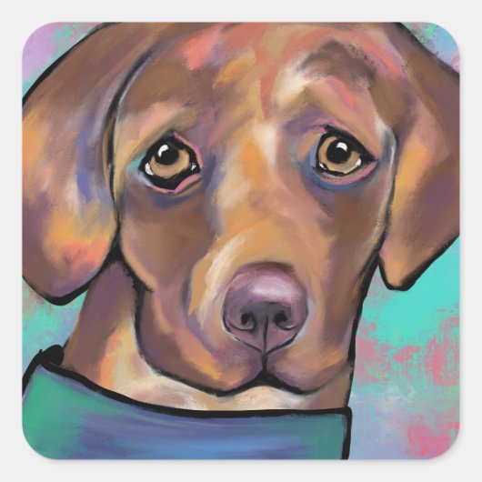 STICKER CARRÉ LABRADOR RETRIEVER (Devant)
