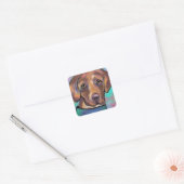 STICKER CARRÉ LABRADOR RETRIEVER (Enveloppe)