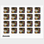 Sticker Carré Labrador Retriever (Feuille)