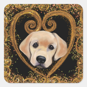 Sticker Carré Labrador Retriever