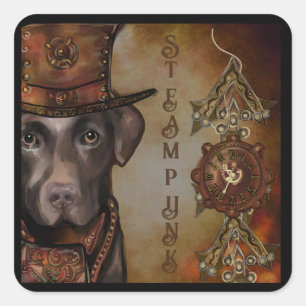 Sticker Carré Labrador Retriever