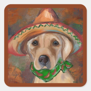 STICKER CARRÉ LABRADOR RETRIEVER           