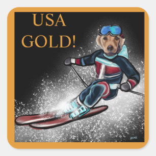 STICKER CARRÉ LABRADOR RETRIEVER 