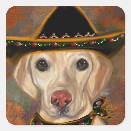 Sticker Carré Labrador Retriever (Devant)