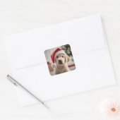 Sticker Carré Labrador Retriever Christmas (Enveloppe)