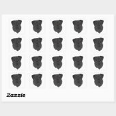 Sticker Carré Labrador Retriever noir (Feuille)