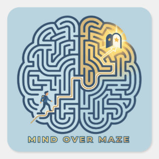 Sticker Carré Labyrinthe Mental – Cerveau Inspirant