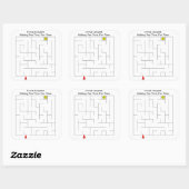 Sticker Carré Labyrinthe Urinal des toilettes (Feuille)