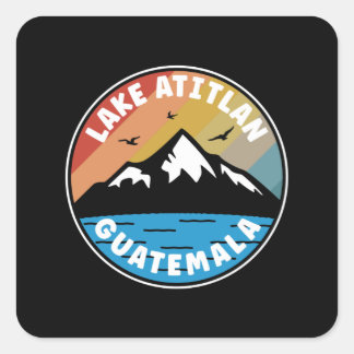 Sticker Carré Lac Atitlan - Guatemala Vintage