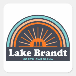 Sticker Carré Lac Brandt Caroline du Nord Arc-en-ciel