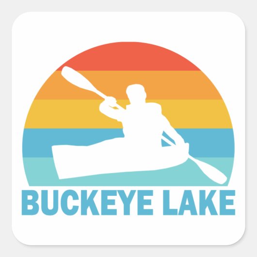 Sticker Carré Lac Buckeye Ohio Kayak (Devant)