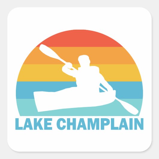 Sticker Carré Lac Champlain New York Vermont Kayak (Devant)