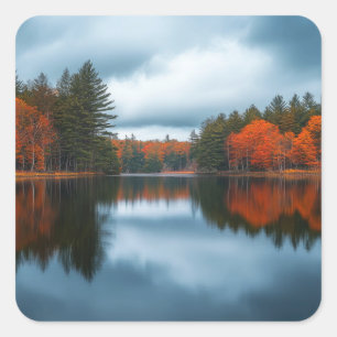 Sticker Carré Lac d'Automne