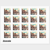 Sticker Carré Lac Garda (Feuille)