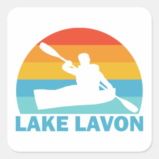 Sticker Carré Lac Lavon Texas Kayak (Devant)