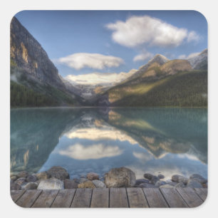 Sticker Carré Lac Louise au lever du soleil, Parc national de Ba