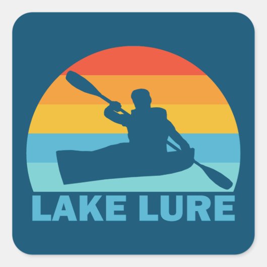 Sticker Carré Lac Lure Caroline du Nord Kayak (Devant)