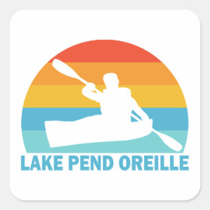 Sticker Carré Lac Pend Oreille Idaho Kayak