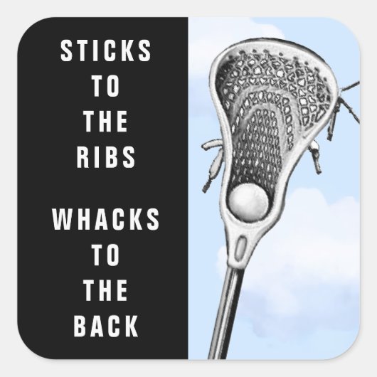 Sticker Carré Lacrosse Drôle (Devant)