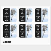 Sticker Carré Lacrosse Drôle (Feuille)