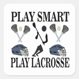 Sticker Carré Lacrosse Joueur Coach Team Sports