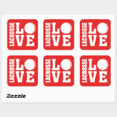 Sticker Carré Lacrosse Love (Feuille)