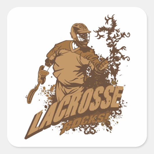 Sticker Carré Lacrosse Rocks ! (Devant)