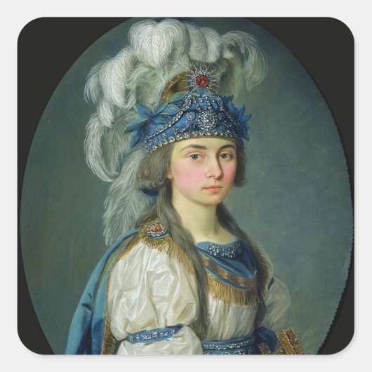 Sticker Carré L'actrice et chanteuse Praskovya Zhemchugova (Devant)