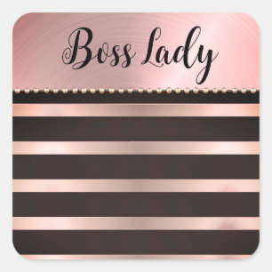 Sticker Carré Lady Boss Rose Épais