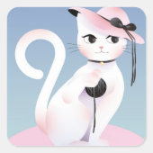 Sticker Carré Lady cat (Devant)