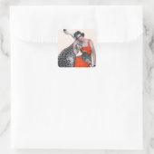 Sticker Carré Lady et Leopard (Sac)