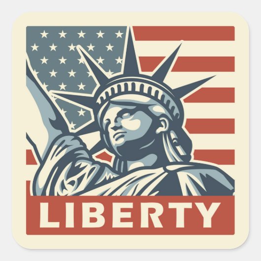 Sticker Carré Lady Liberty (Devant)