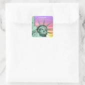 Sticker Carré Lady Liberty et Sunrise fait main (Sac)